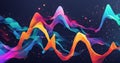 dynamic graph with fluctuating data points in vibrant colors