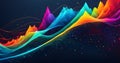 dynamic graph with fluctuating data points in vibrant colors
