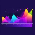 dynamic graph with fluctuating data points in vibrant colors