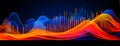 dynamic graph with fluctuating data points in vibrant colors