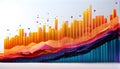 dynamic graph with fluctuating data points in vibrant colors