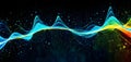 dynamic graph with fluctuating data points in vibrant colors