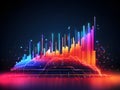 dynamic graph with fluctuating data points in vibrant colors