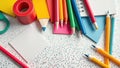 Vibrant Abstract School Supplies Design A Colorful Geometric Pattern for Education Study and Learning Inspiration Royalty Free Stock Photo