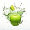 Dynamic Green Apple Splash With Minimal Retouching Royalty Free Stock Photo