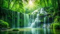 Dynamic Green Binary Code Cascade A Double Exposure Abstract Visualizing Digital Flow and Information Overflow Royalty Free Stock Photo