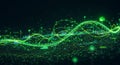Dynamic green data flow visualization Royalty Free Stock Photo