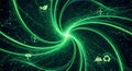 Dynamic green energy network visualization showcasing sustainable future and innovation powering global progress Royalty Free Stock Photo