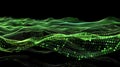 Dynamic Green Wave Data Stream: Abstract Particle Flow Background Royalty Free Stock Photo
