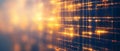 Dynamic grid of glowing orange lines forming a futuristic data network, symbolizing technological innovation, digital transform