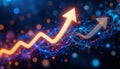 Dynamic Growth and Progress with Vibrant Arrows on Abstract Background Representing Financial Success and Innovation