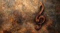Dynamic Grunge Music Background with Treble Clef: Textured Design Featuring Distressed Elements and Raw Aesthetic for Royalty Free Stock Photo