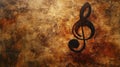 Dynamic Grunge Music Background with Treble Clef: Textured Design Featuring Distressed Elements and Raw Aesthetic for Royalty Free Stock Photo