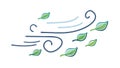 Dynamic Gust of Wind with Swirling Leaves, Natural Element, vector design Generative AI Royalty Free Stock Photo
