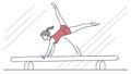 Dynamic Gymnast on Uneven Bars Outline Vector, vector design Generative AI Royalty Free Stock Photo