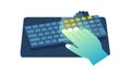 Dynamic Hand Interacting with Keyboard, Fluid Digital Workflow, vector design Generative AI Royalty Free Stock Photo