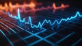 Dynamic heartbeat monitoring visualization with electric wave signal and glowing ecg technology