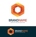 Dynamic Hexagon Logo in vector format Royalty Free Stock Photo