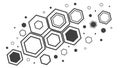 Dynamic Hexagon Scatter Pattern Design, vector design Generative AI Royalty Free Stock Photo