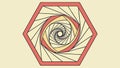 Dynamic Hexagonal Swirl: Abstract Geometric Illusion, vector design Generative AI Royalty Free Stock Photo