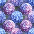 Dynamic Hydrangea Repeating Floral Pattern Royalty Free Stock Photo