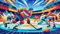 Dynamic Ice Hockey Match Under Arena Lights Royalty Free Stock Photo