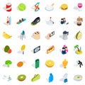 Dynamic icons set, isometric style Royalty Free Stock Photo