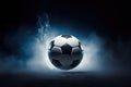 Dynamic Illumination of Football: Witness the dynamic play of light on a soccer ball, creating a visually striking scene