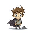 Dynamic Cute Boy Leatherworking Illustration Royalty Free Stock Photo