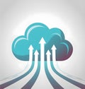 Cloud with Upward Arrows Royalty Free Stock Photo