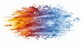Dynamic illustration featuring a vivid contrast between fire and ice elements. On the Royalty Free Stock Photo