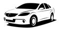 Dynamic illustration of a modern aerodynamic car which can be used as a logo Royalty Free Stock Photo