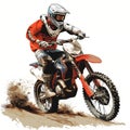 Motocross Rider in Action Royalty Free Stock Photo