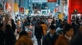 This dynamic image captures the bustling atmosphere of a modern retail store on Black Friday. Generative AI