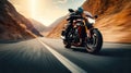 dynamic image captures a motorcycle in action on a road, embodying the thrill of high-speed motion