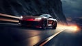 Dynamic image captures a sport car in action on a road, showcasing the exhilaration of high-speed motion