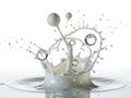 Milk splash with clock motif Royalty Free Stock Photo
