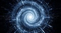 Abstract digital vortex tunnel technology background Royalty Free Stock Photo