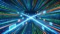 Binary Code Tunnel: Enter the Digital Universe of Data Flow Royalty Free Stock Photo