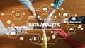 Collaborative Data Analytic Concepts with Diverse Hands Working on Big Data Strategies and Machine Learning Insights in Royalty Free Stock Photo