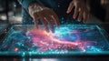 Futuristic AI Voice Generator Interface in Use