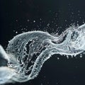 A dynamic image of water in motion, frozen in detailed, wave-like structures