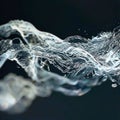 A dynamic image of water in motion, frozen in detailed, wave-like structures