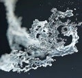 A dynamic image of water in motion, frozen in detailed, wave-like structures