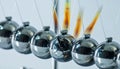 Dynamic Impact - Newtons Cradle in Action Royalty Free Stock Photo