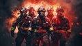 Dynamic Inferno: Firemen\'s Gear Radiating Energy