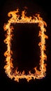 Fiery Rectangle Frame with Glowing Embers Royalty Free Stock Photo