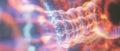 Dynamic interaction of abstract sound waves creating immersive visuals in 3D space