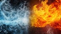 Dynamic interaction between water and fire