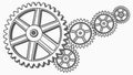 Dynamic Interconnected Gears and Cogs Mechanism, vector design Generative AI Royalty Free Stock Photo
